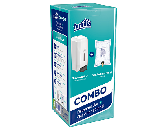 Familia Zanigel Combo Gel antibacterial + dispensador 1000 Mililitros