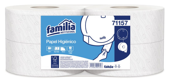 Familia Papel higiénico Blanco hoja doble 250 Metros