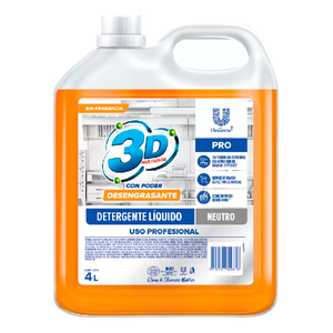 Detergente Líquido Neutro 3D Multiusos Pro x4Lt